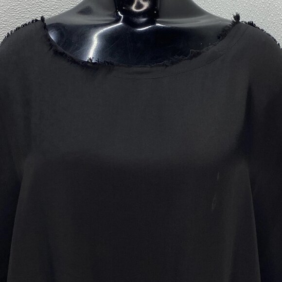 Sanctamuerte Women’s Girocollo Frayed-Trim Short Sleeve T-Shirt Black Size XS - Picture 10 of 11